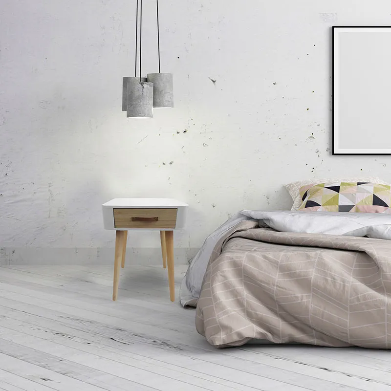 Table de chevet Blanc - 35x48cm-1