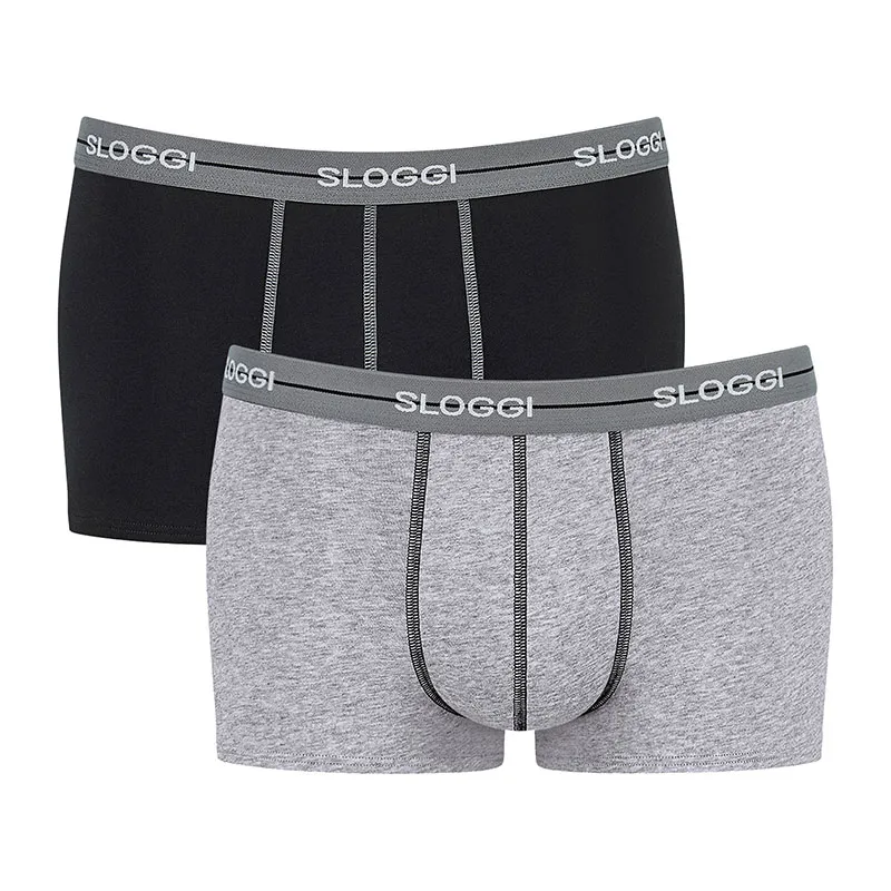 2 Shorties Sloggi Men start - Gris-0