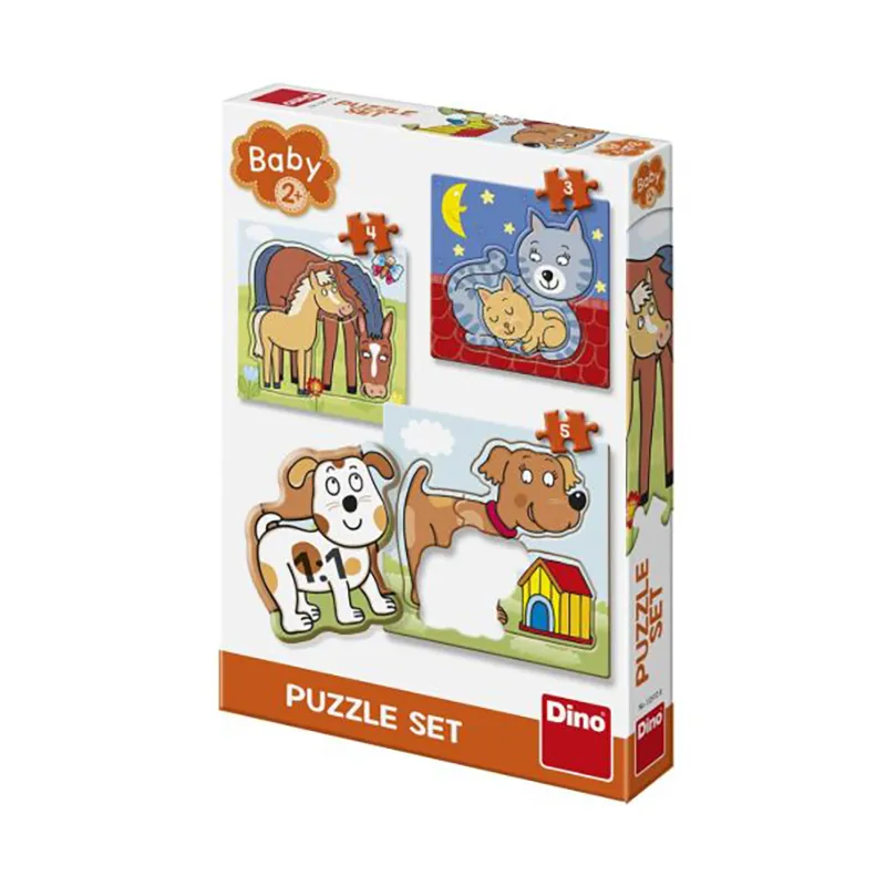 3 Puzzles 3-4-5pcs Bébés Animaux - 24m+-0