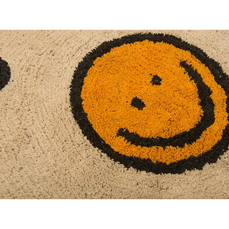 Tapis Coton Smiley Orange - 90x90cm-2