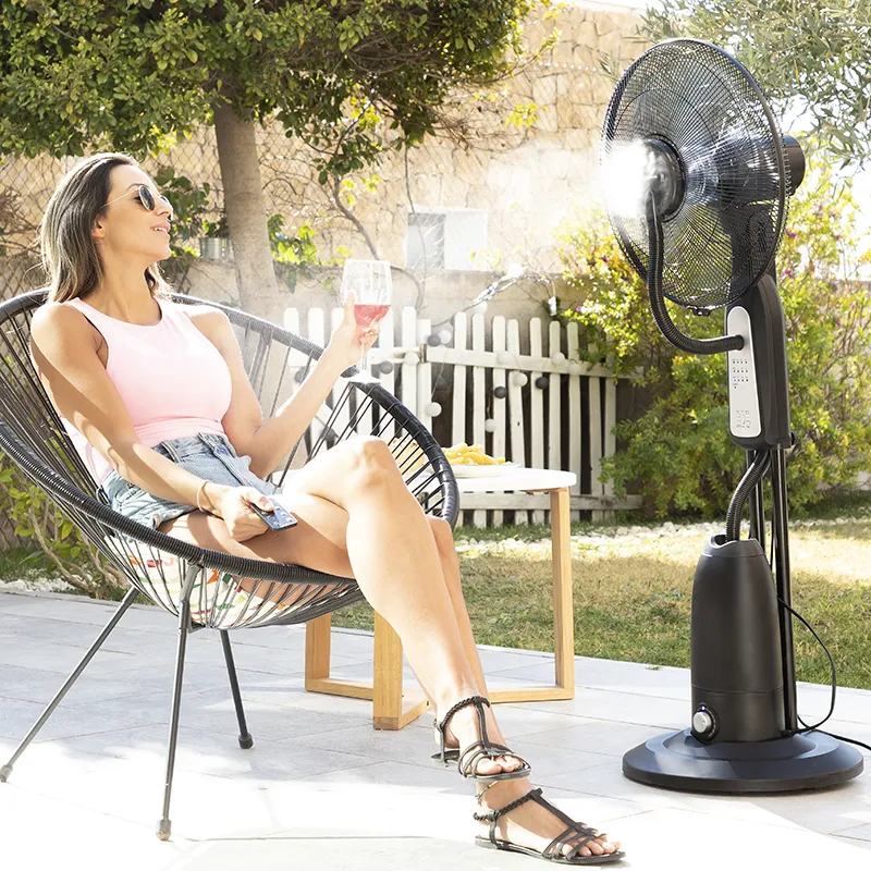 Ventilateur Brumisateur sur Pied + Commande à Distance - 40x123x44,5cm-0