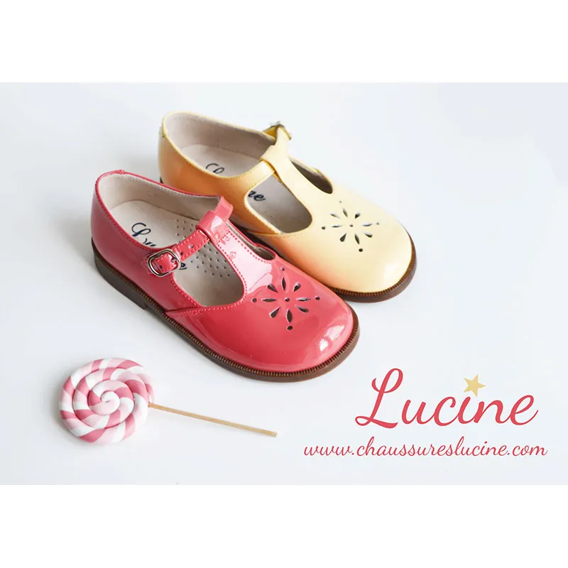 Chaussures Salomé RESISTANTES à boucle Alma - Cuir vernis Rose vif-1