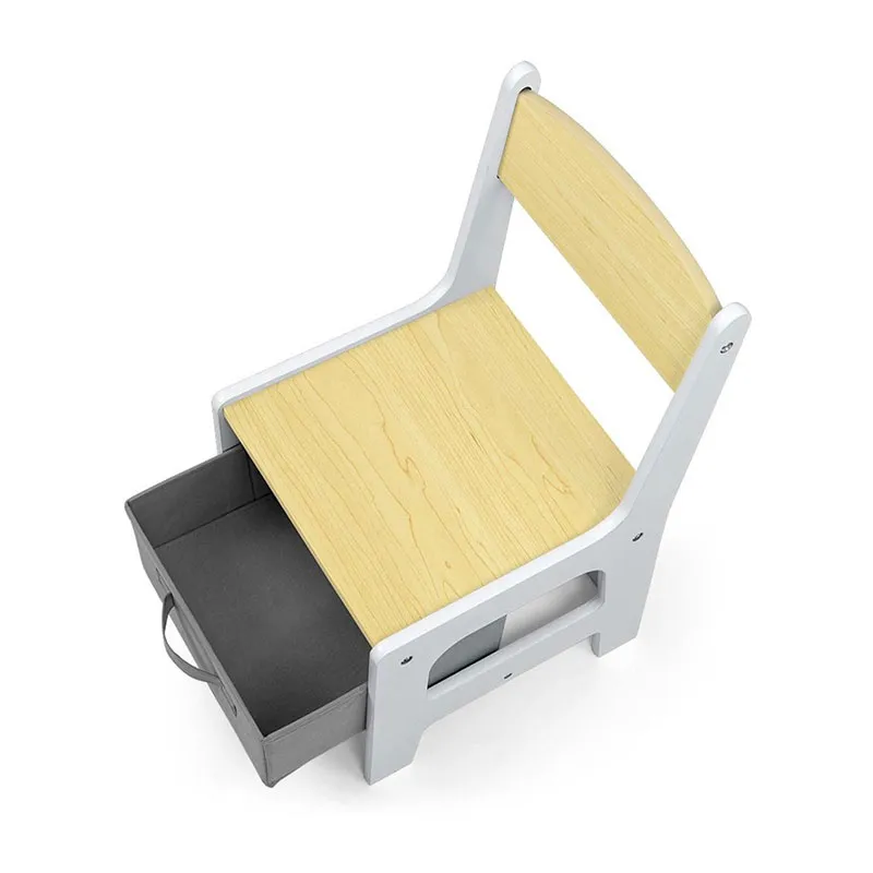 Table + 2 Chaises Sven Naturel/Blanc - 24m+-16