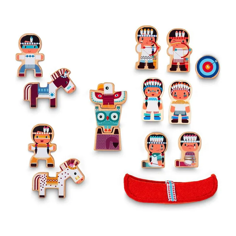 Figurines Le Tipi et les Indiens - 24m+-7