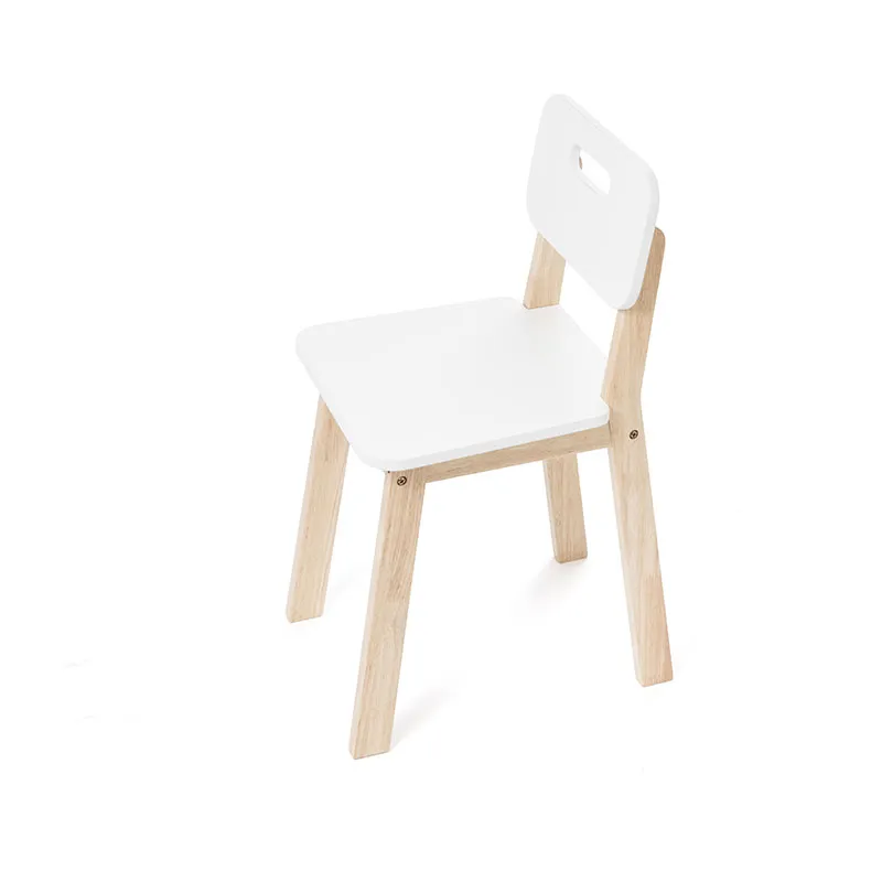 Chaise Primaire Blanc/Naturel - 35x32x30cm-0