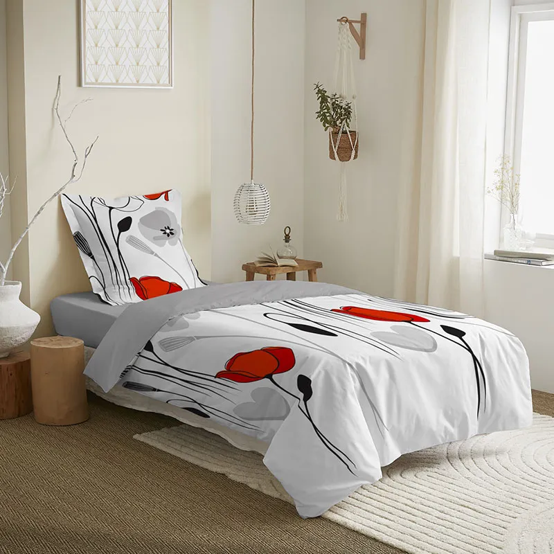 Parure 2pcs Coton Coquelicot enfant-0