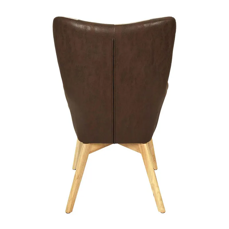 Fauteuil Helsinki Patchwork Marron - 65x100x74cm-4