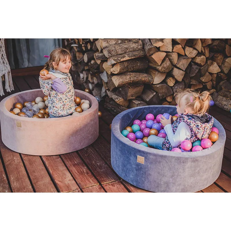 Piscine à balles Gris Blanc/Turquoise 200pcs - 90x30cm-4