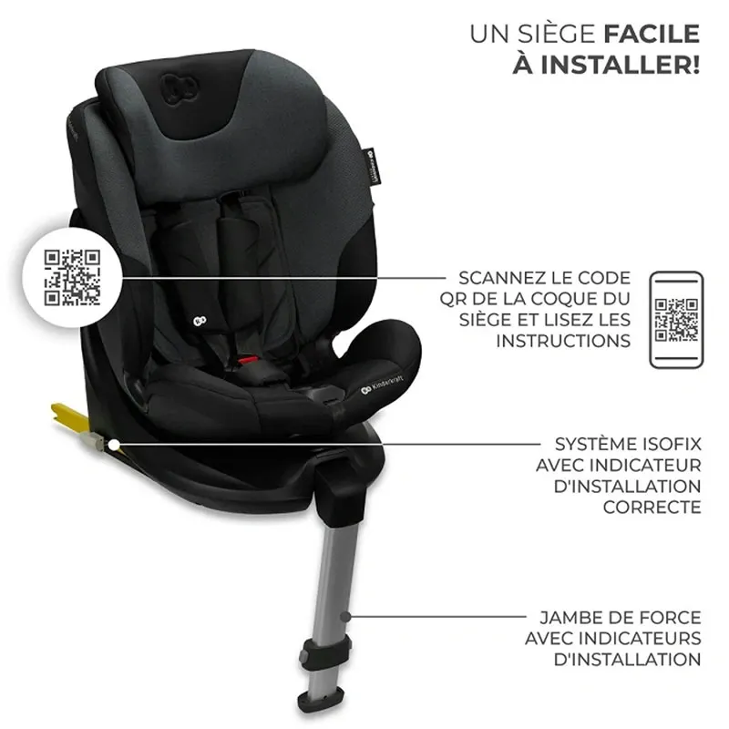 Siège-auto 360° I-FIX i-Size/Isofix 40-150cm - Noir-9