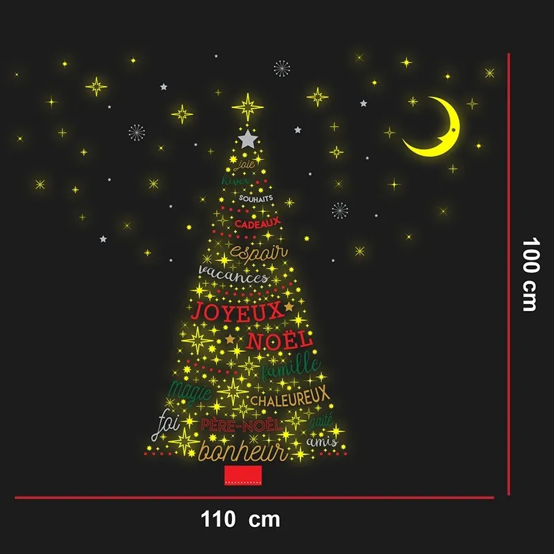 Stickers Phospho - Sapin de Noël français-1