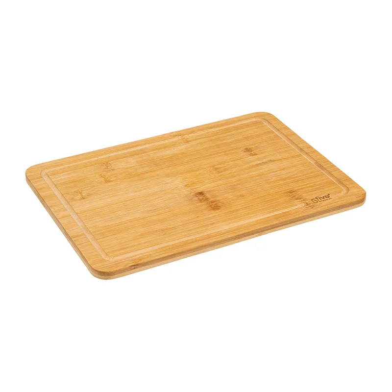 Set planche à découper + 3 couteaux inox/bambou - 40,2x26,5x4,1cm-1