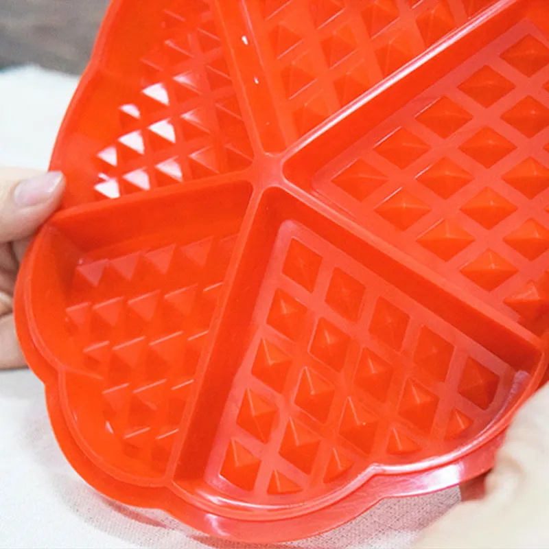Moule à gaufres Coeur Silicone Rouge - Ø17,7cm-6
