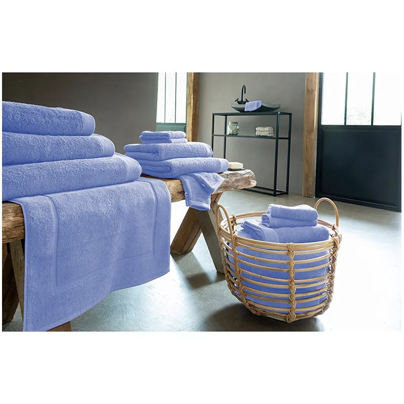 2 Serviettes invité Coton Bleu ciel - 50x30cm-1