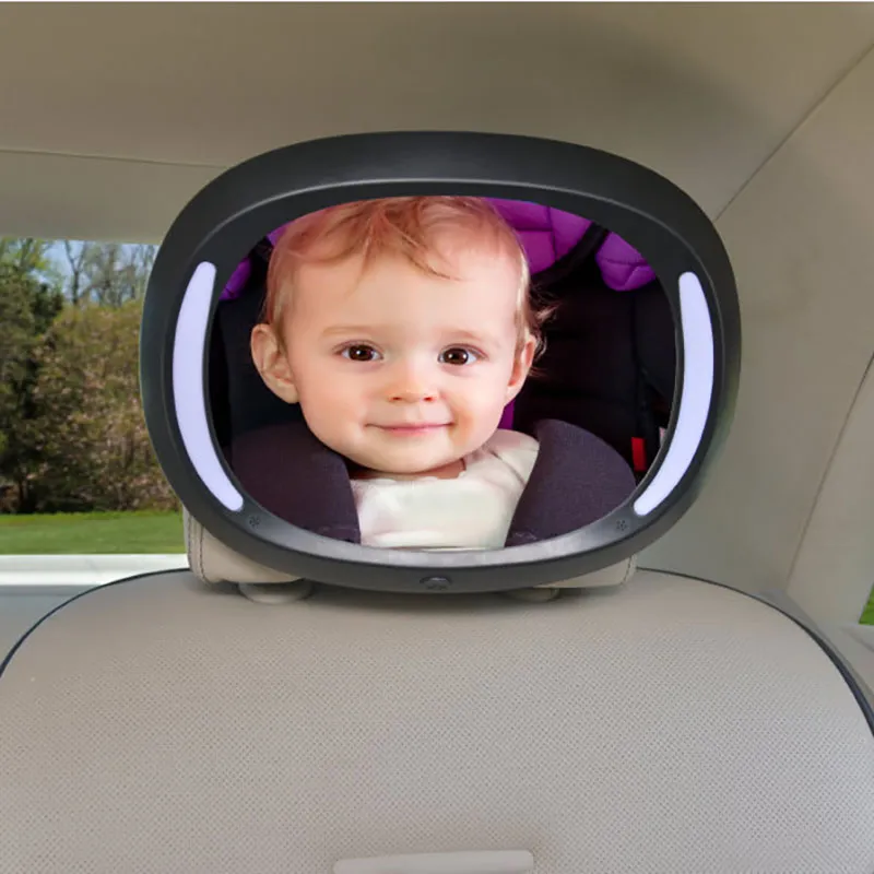 Miroir Luxury LED bébé siège arrière - Noir-0