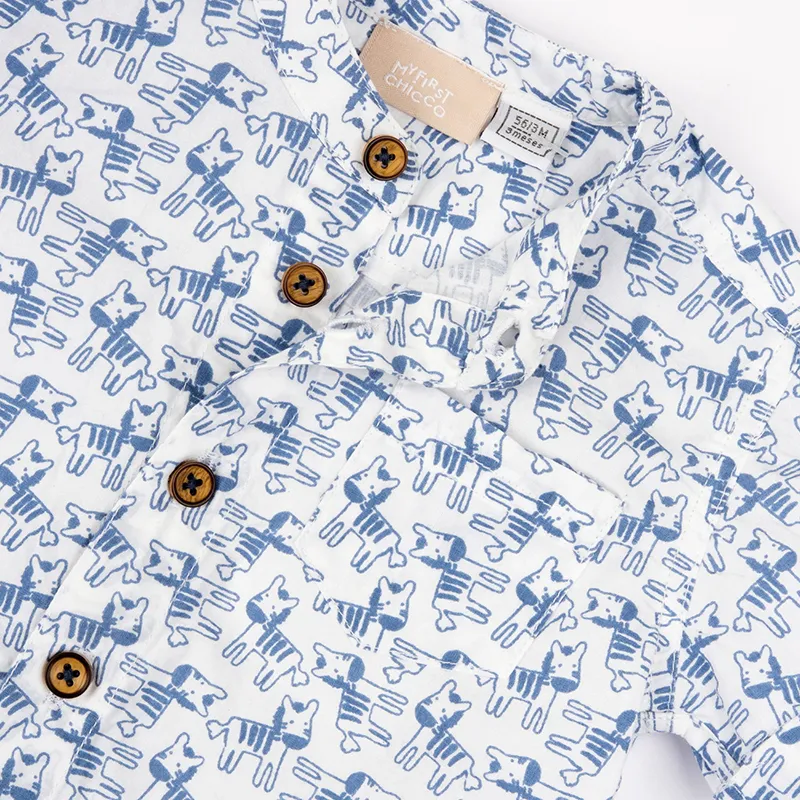 Chemise MC Zèbre - Blanc/Bleu-1