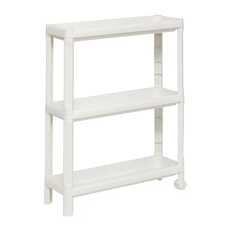 Desserte 3 niveaux plastique Blanc - 52x17x70,5cm-0