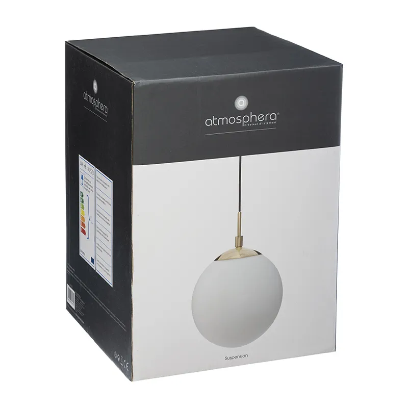 Suspension boule Dris Blanc/Doré - ø20x90cm-3