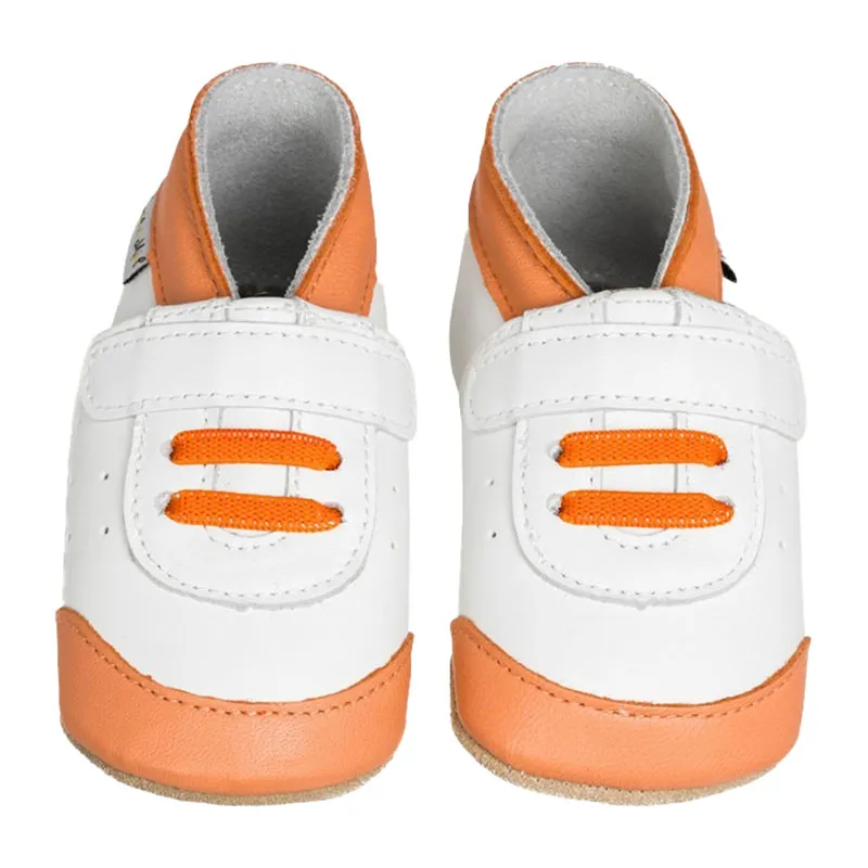Chaussons cuir Baskets oranges-0