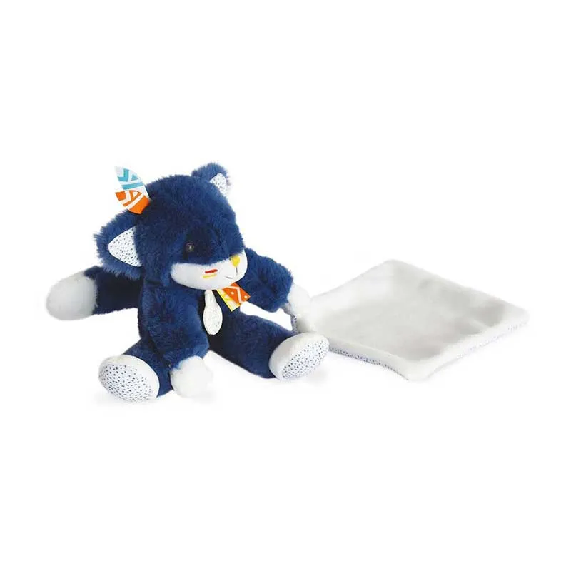 Doudou Loup Tiwipi Bleu - 21cm-1