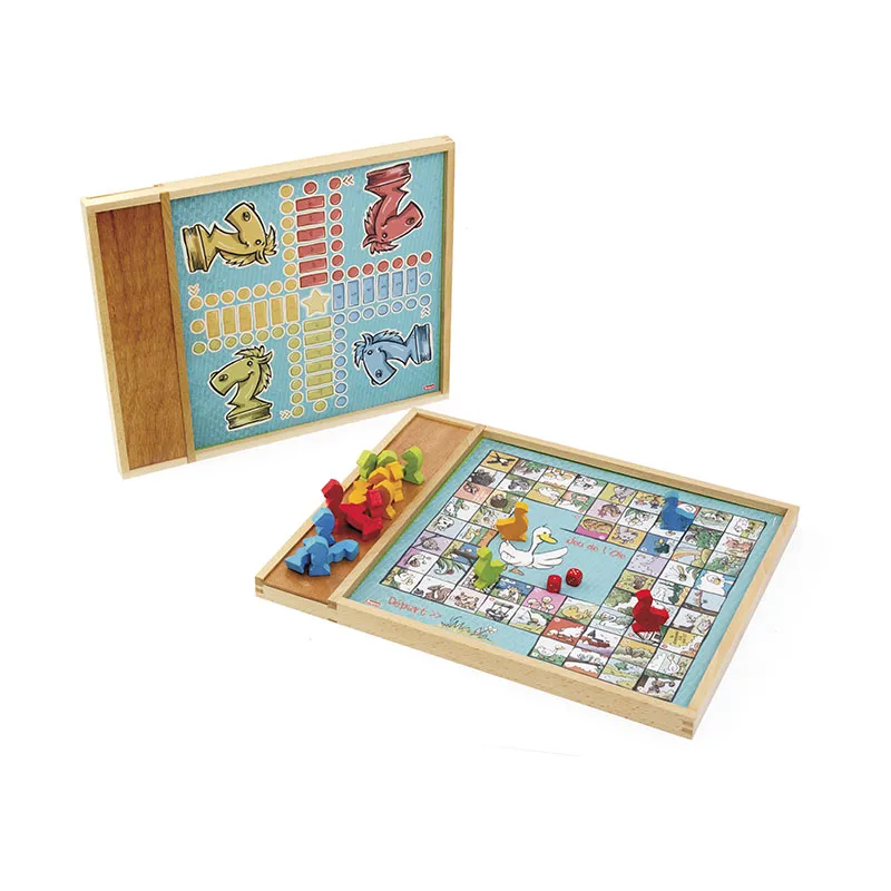 Jeu de l'oie & petits chevaux en bois - 36m+-0