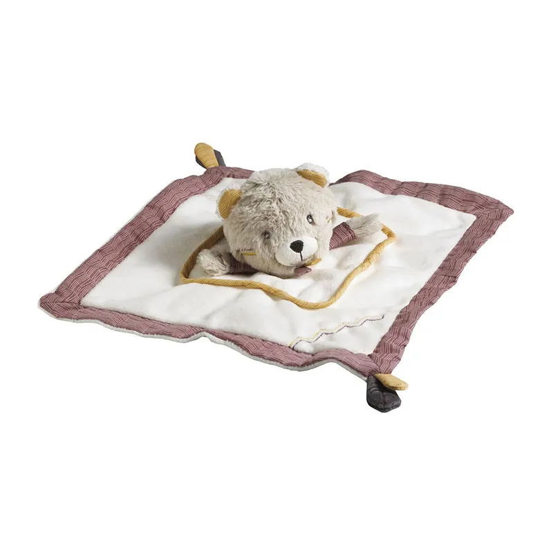 Doudou mouchoir Timouki Blanc/Beige - 35x24x10cm-0