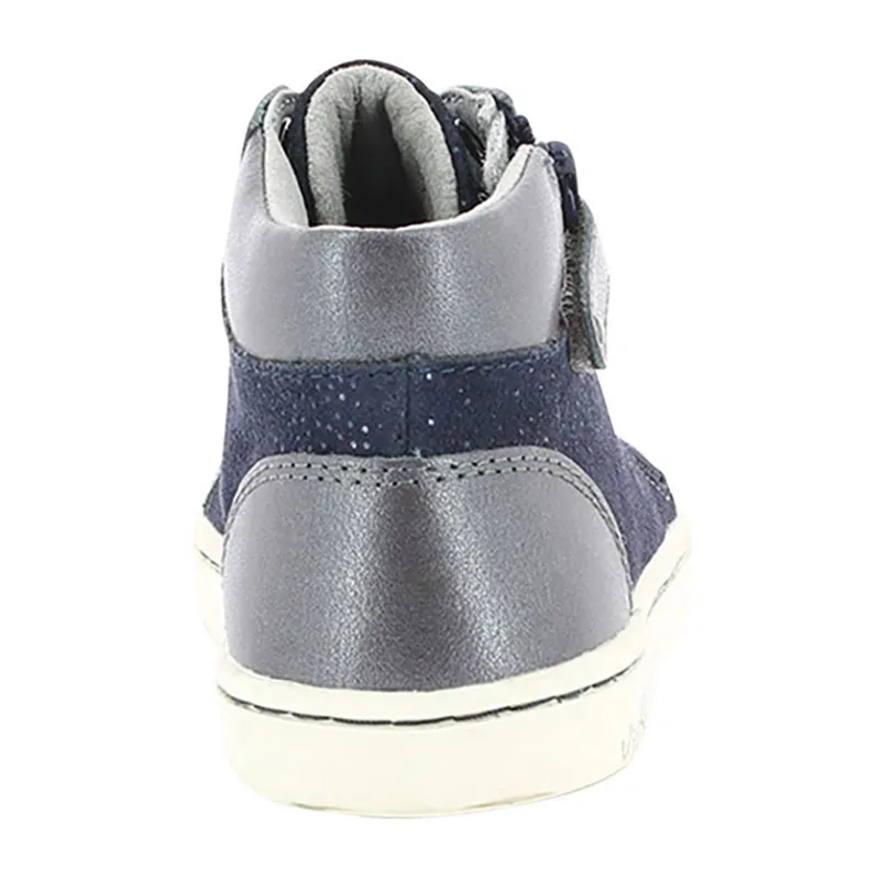 Sneakers hautes zip/lacets Lyluby - Marine métallique-3