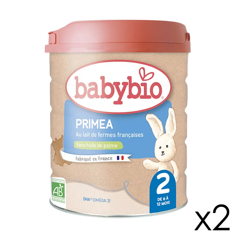 2x800g Lait infantile Primea 2ème âge Lait de Vache français BIO - 6m+-0
