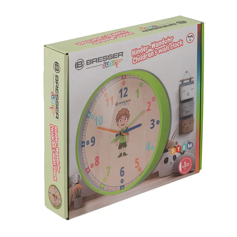 Horloge murale enfant Vert - 6+-3