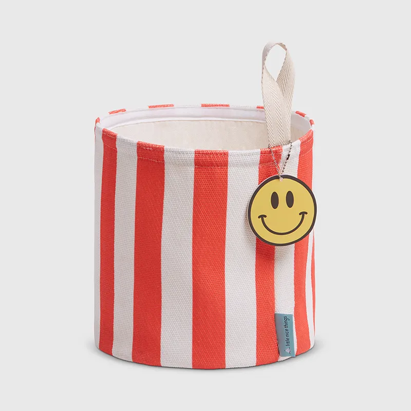 Panier de rangement Smiley Rouge/Blanc - 28x30x30cm-0