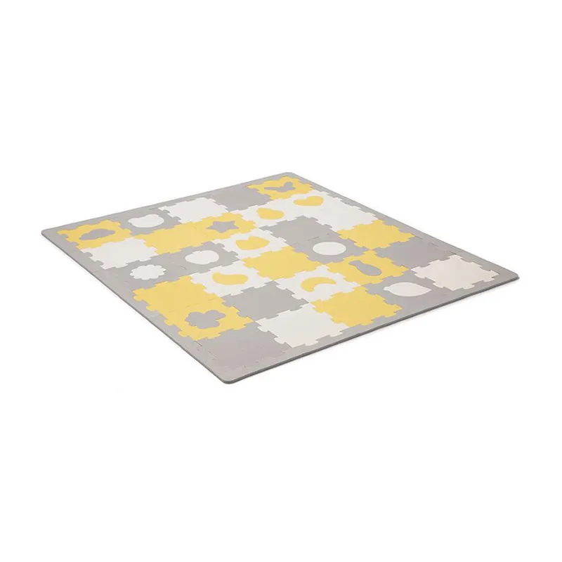 Tapis puzzle mousse Luno Shapes Jaune 165x185cm - 0m+-0