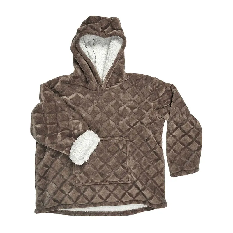 Sweat Plaid gaufré Marron - 118x85cm-2