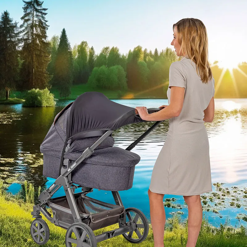 Pare-soleil pour poussette UV50+ - Noir-7