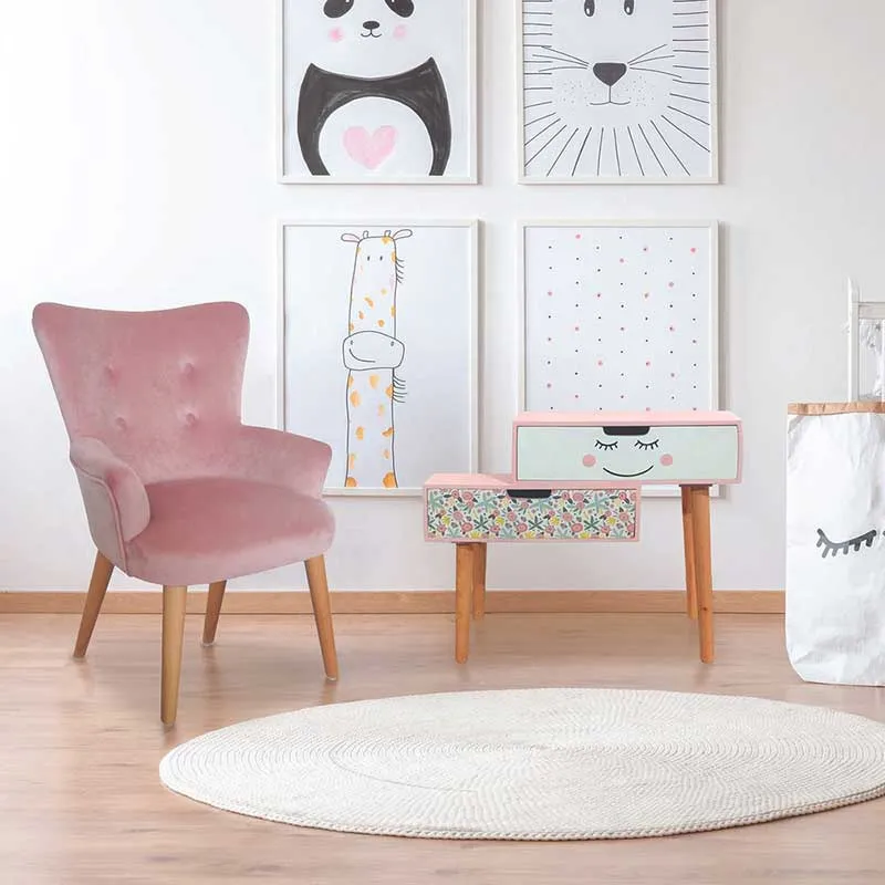 Fauteuil Helsinki enfant Rose - 46x40,5x63cm-1