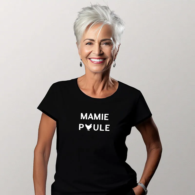 Sweat Mamie poule 2 waf - Noir-0