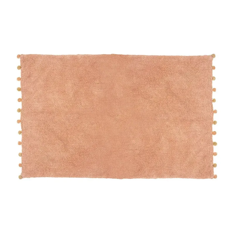 Tapis pompons Rose - 100x150cm-0