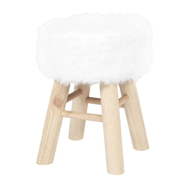 Tabouret imitation fourrure - 28x40x28cm-0