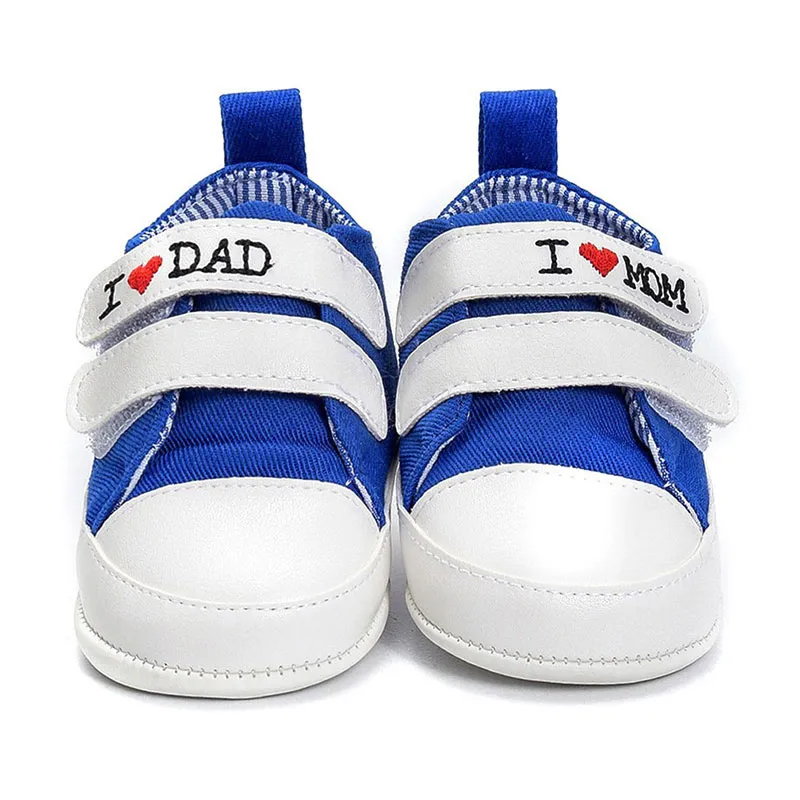 Chaussons baskets I love Mom & Dad - Bleu-1