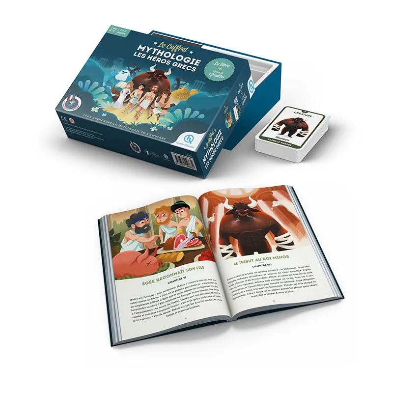 Coffret Livre + Jeu Mythologie les héros grecs - 7+-0
