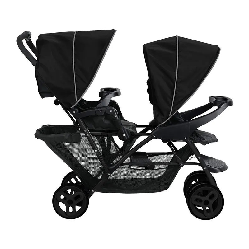 Poussette Double Stadium Noir/Gris - 6m+-3
