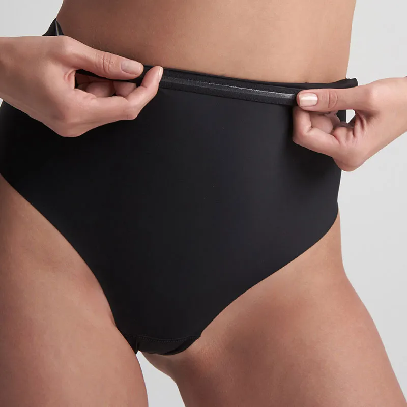 String taille mi-haute Gainant - Noir-0