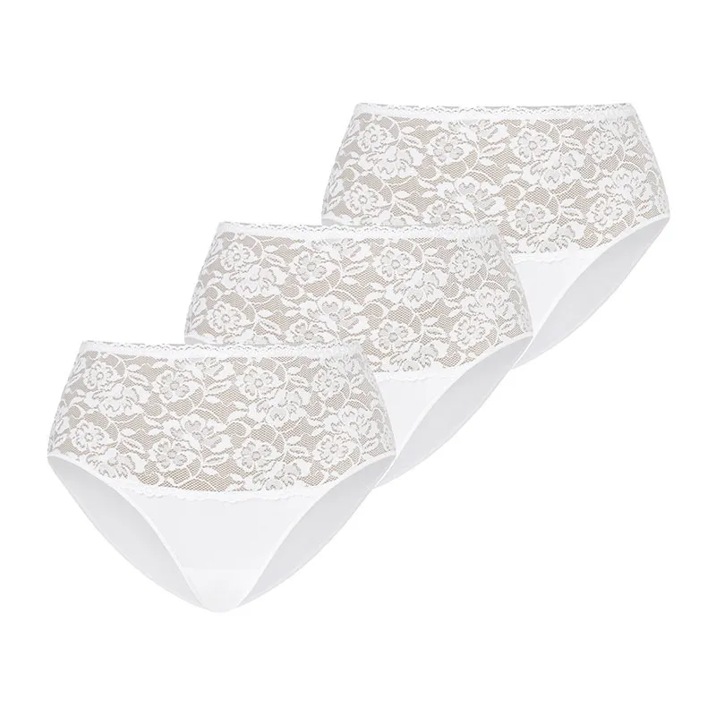 3 Culottes taille haute Violetta - Blanc-0