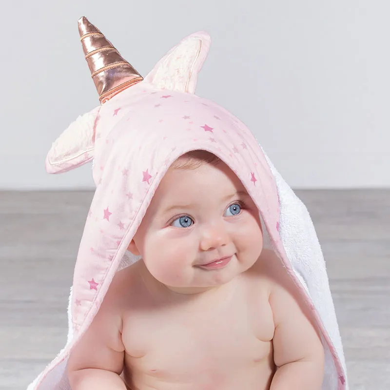 Sortie de bain + gant Jolly la Licorne - 75x75cm-2