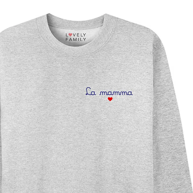 Sweat Femme La mamma - Gris Chiné-1