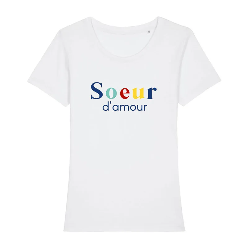 T-shirt Femme Soeur d'amour BIO - Blanc-0