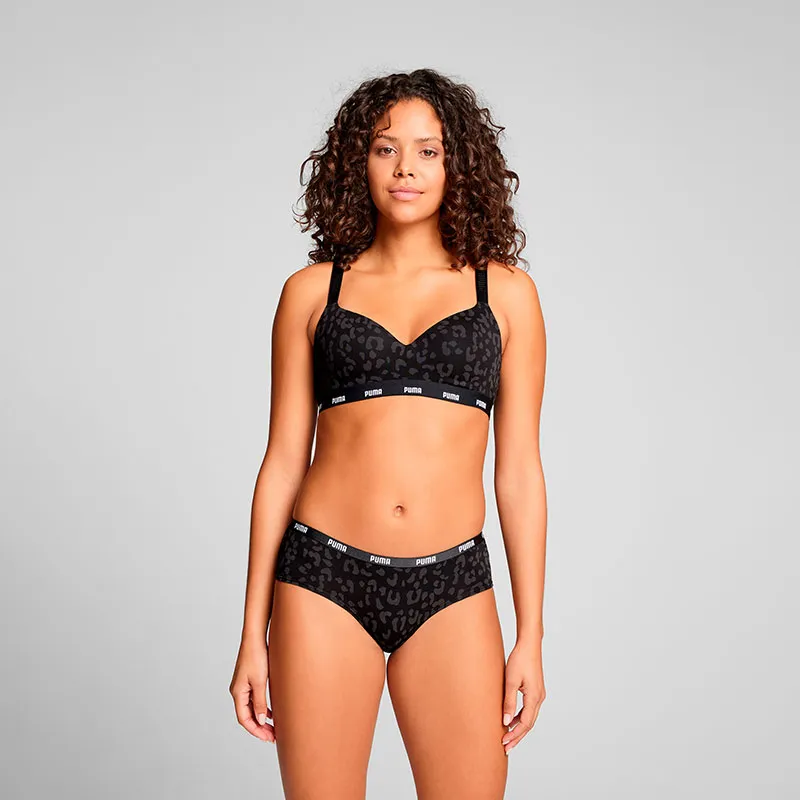2 Shorties Femme Léopard Puma - Noir-2