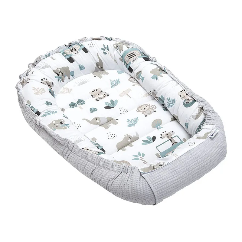 Cocon cale-bébé Zoo Gris - 90x55cm-0