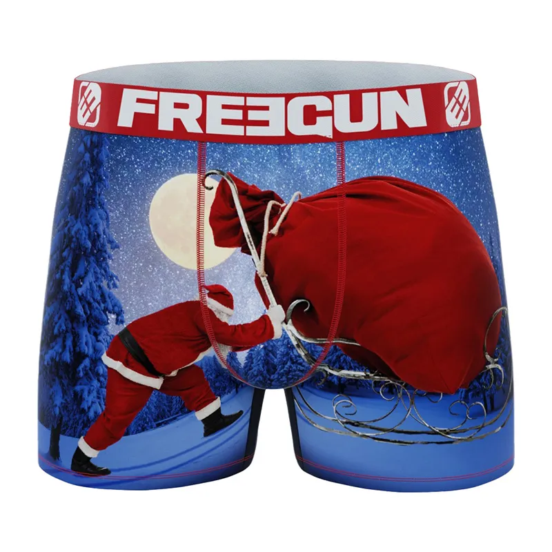 3 Boxers Homme Père Noël - Rouge/Blanc/Bleu - FREE GUN-1