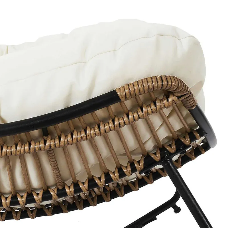 Fauteuil à bascule Tulum Beige - 96x73x114cm-4