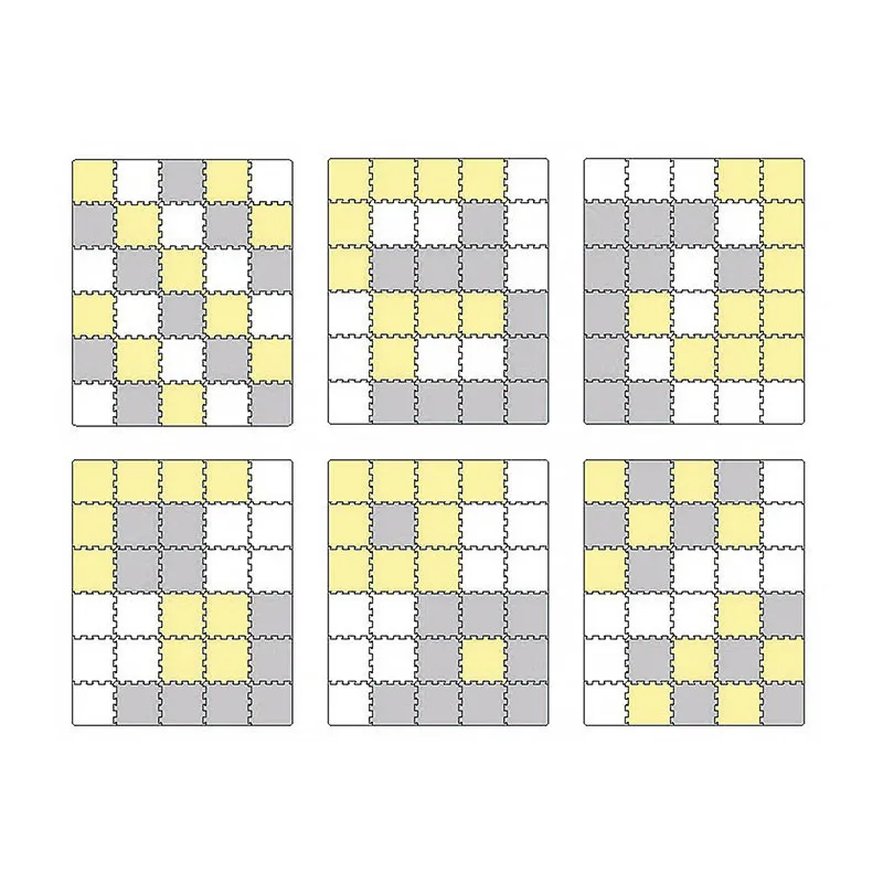 Tapis puzzle mousse Luno Gris/Jaune 150x180cm - 0m+-3