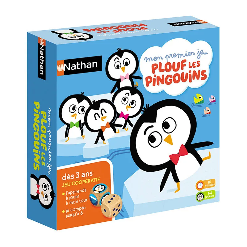 Jeu de société Mon 1er jeu Plouf Pingouins 31pcs - 36m+-0
